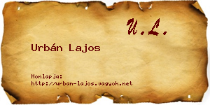 Urbán Lajos névjegykártya